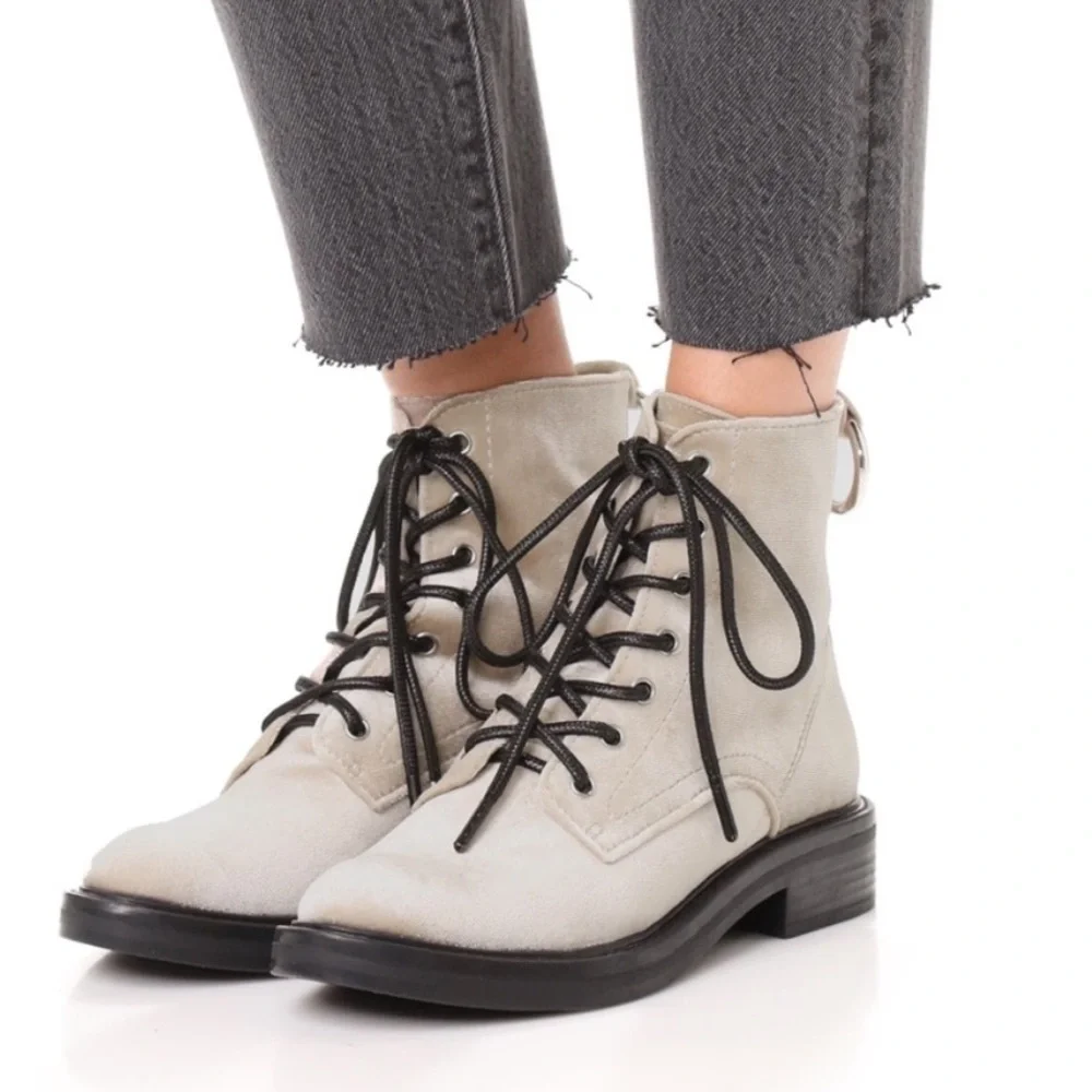 Dolce Vita Silver Velvet Bardot Booties - Picture 2 of 7